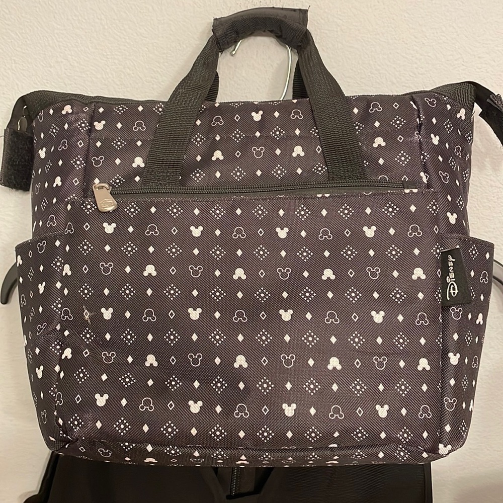 Disney Mickey Mouse Lunch Cooler Water Resistant Insulated Zip Bag Black & White